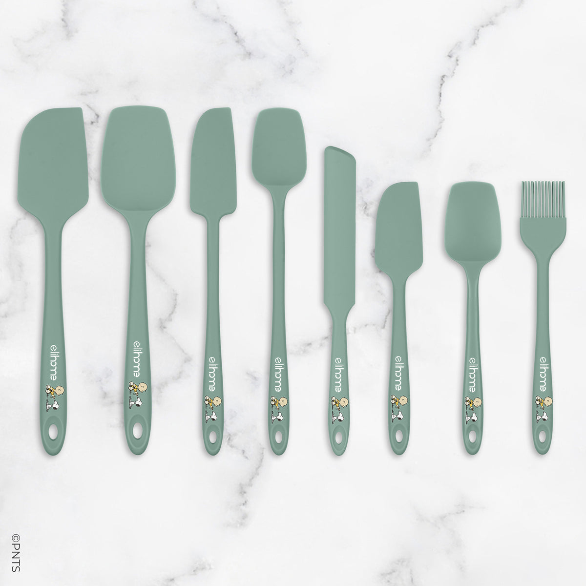 Elihome x Peanuts 8 Piece Silicone Spatula Set