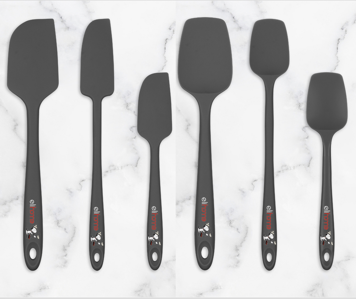 Elihome x Peanuts 6 Piece Silicone Spatula Set