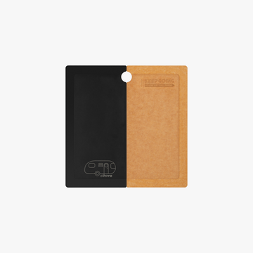 Elihome Camper Series RV sink cover and cutting board, black side beside the natural wood fiber side engraved with Keep Going and You Are Getting There