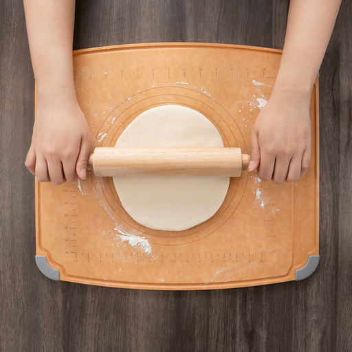 Elihome Multi-Purpose Baking & Pastry Board 18" x 15" - rolling out dough with pastry rings and markings