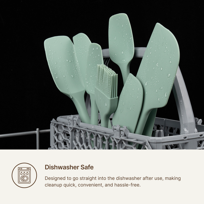 Elihome Mini Basting Pastry Brush in a dishwasher rack, designed to go straight into the dishwasher for quick and hassle free cleanup
