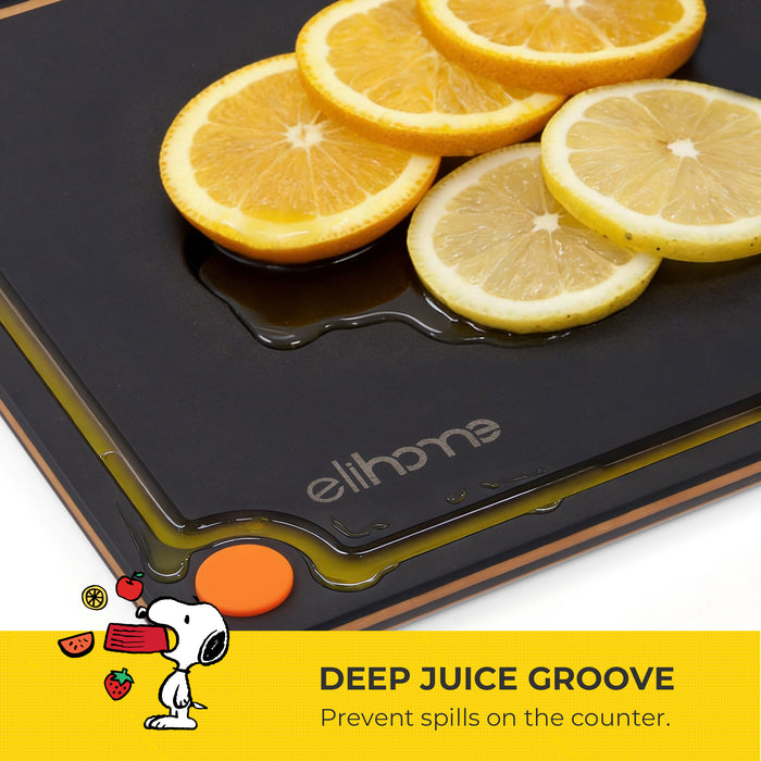 Elihome x Peanuts  4-in-1 Double-Sided Color-Coded Cutting Board Set