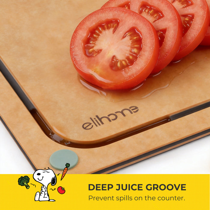 Elihome x Peanuts  4-in-1 Double-Sided Color-Coded Cutting Board Set