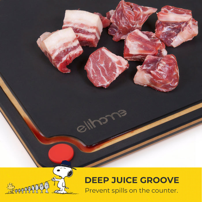 Elihome x Peanuts  4-in-1 Double-Sided Color-Coded Cutting Board Set