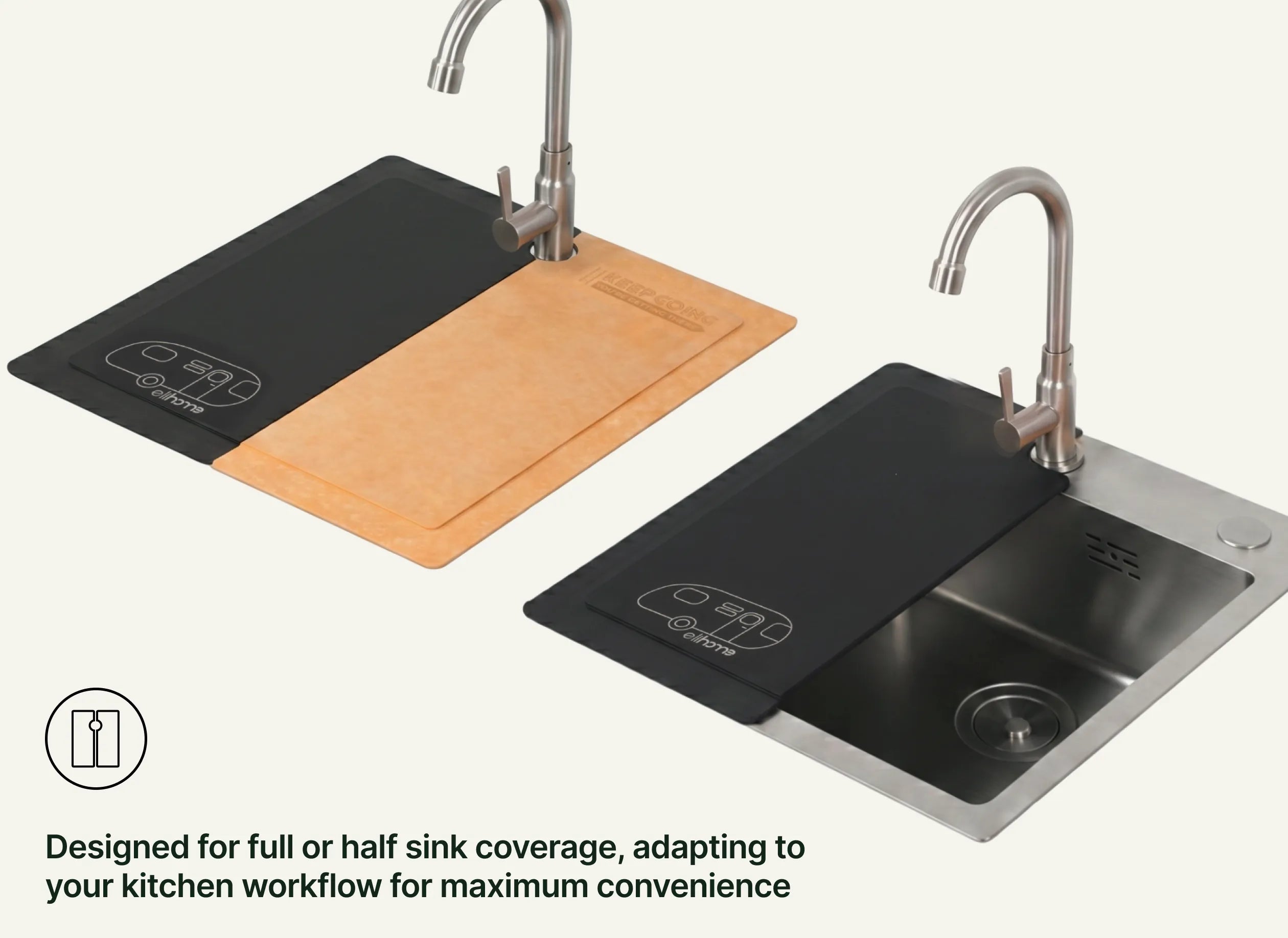 Designed for full or half sink coverage, adapting to your kitchen workflow for maximum convenience