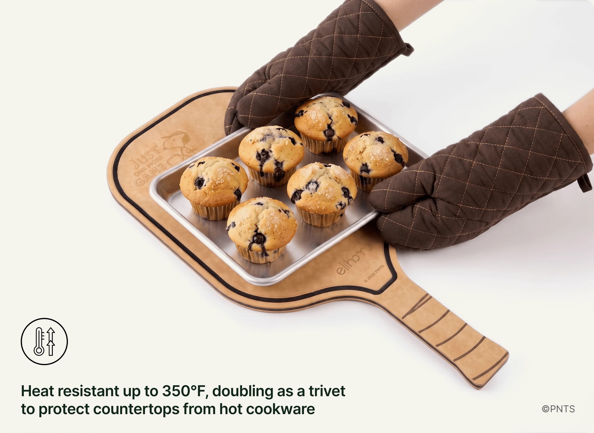 Heat resistant up to 350°F, doubling as a trivet to protect countertops from hot cookware